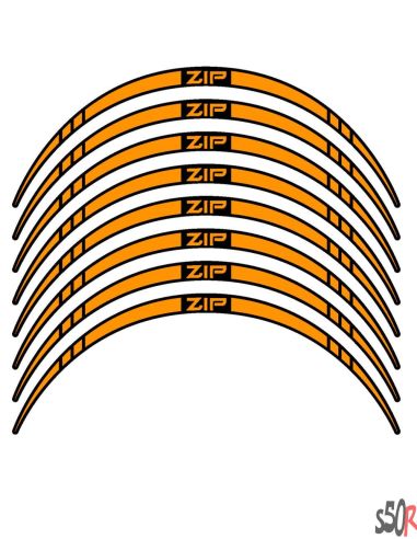 Liseret de jante zip - pointe - 10 pouces - n°7 - Scoot 50 Racing