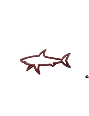 Autocollant requin 3D métal rouge